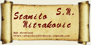 Stanilo Mitraković vizit kartica
